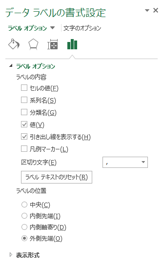 棒グラフ-データラベルの書式設定